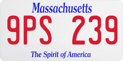 MA license plate 9PS239