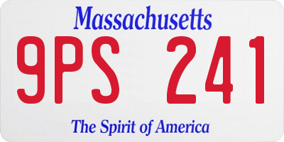 MA license plate 9PS241