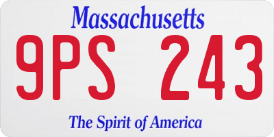 MA license plate 9PS243
