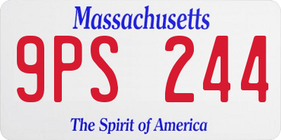 MA license plate 9PS244