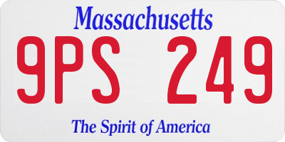 MA license plate 9PS249
