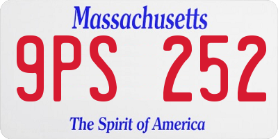 MA license plate 9PS252
