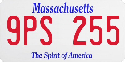 MA license plate 9PS255
