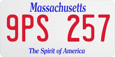 MA license plate 9PS257