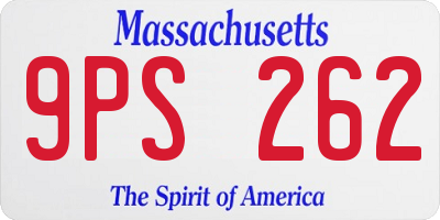 MA license plate 9PS262