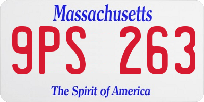 MA license plate 9PS263