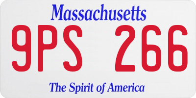 MA license plate 9PS266