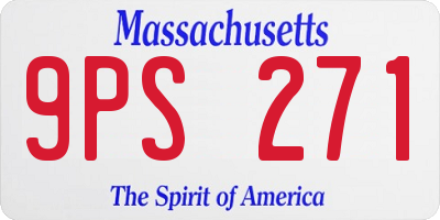 MA license plate 9PS271