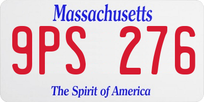 MA license plate 9PS276