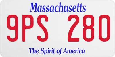 MA license plate 9PS280