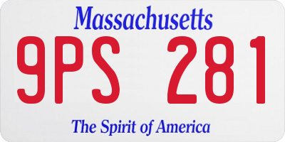 MA license plate 9PS281