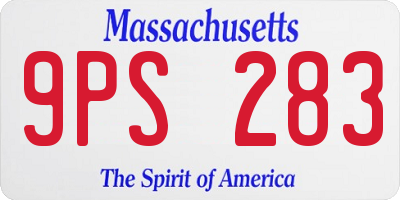 MA license plate 9PS283