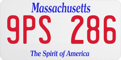 MA license plate 9PS286