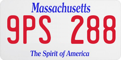 MA license plate 9PS288