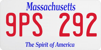 MA license plate 9PS292