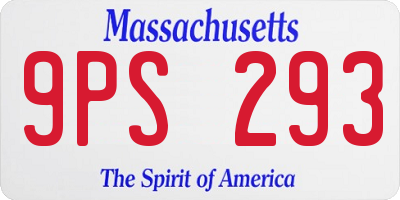 MA license plate 9PS293