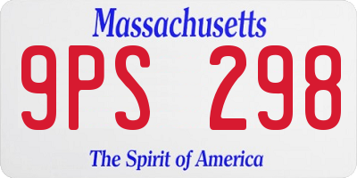 MA license plate 9PS298