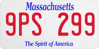MA license plate 9PS299