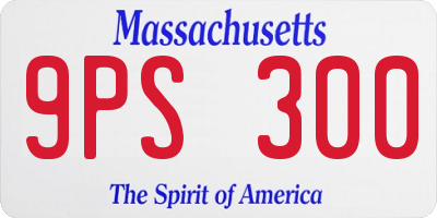 MA license plate 9PS300