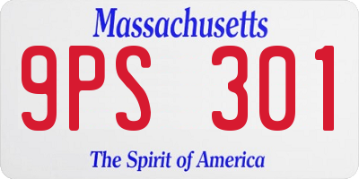 MA license plate 9PS301