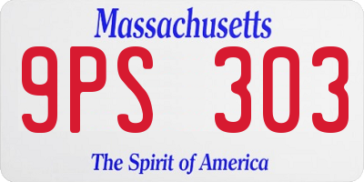 MA license plate 9PS303