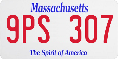 MA license plate 9PS307