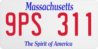MA license plate 9PS311