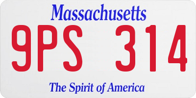 MA license plate 9PS314