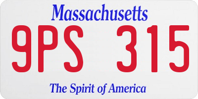 MA license plate 9PS315