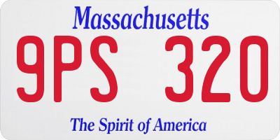 MA license plate 9PS320