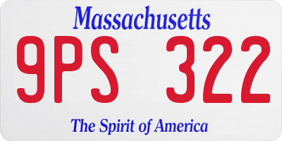 MA license plate 9PS322