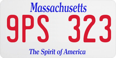 MA license plate 9PS323