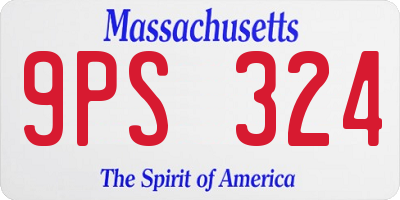 MA license plate 9PS324