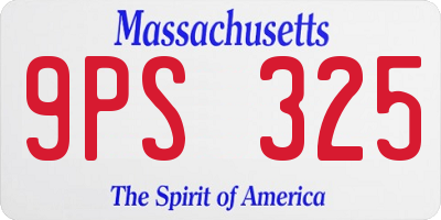 MA license plate 9PS325