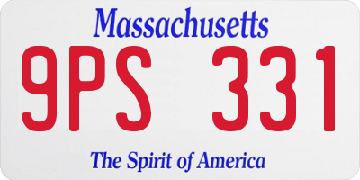 MA license plate 9PS331