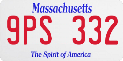 MA license plate 9PS332