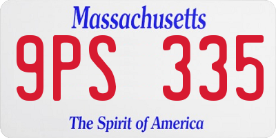 MA license plate 9PS335