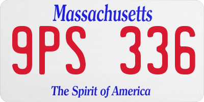 MA license plate 9PS336