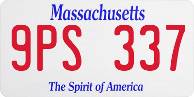 MA license plate 9PS337