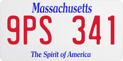 MA license plate 9PS341