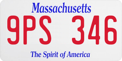 MA license plate 9PS346