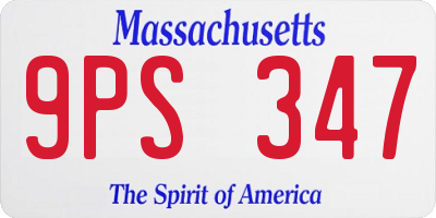 MA license plate 9PS347