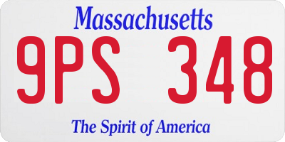 MA license plate 9PS348