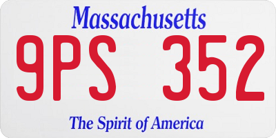 MA license plate 9PS352