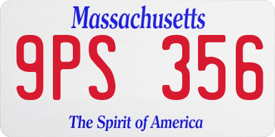 MA license plate 9PS356