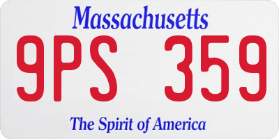 MA license plate 9PS359