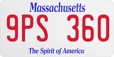 MA license plate 9PS360