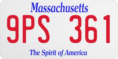 MA license plate 9PS361