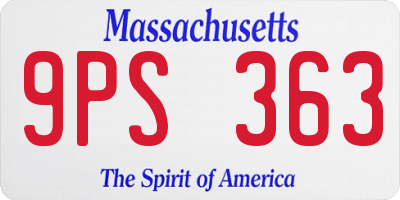 MA license plate 9PS363