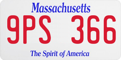 MA license plate 9PS366